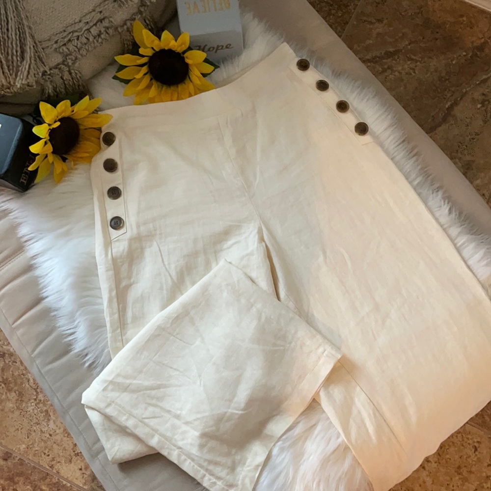 New Beige linen summer pant